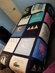 t-shirt quilt with sashing, professional quilt service